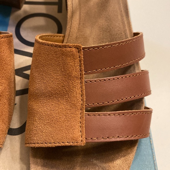 Toms | Estella | Tan Leather/Suede Block Heel Sandals - Picture 8 of 13